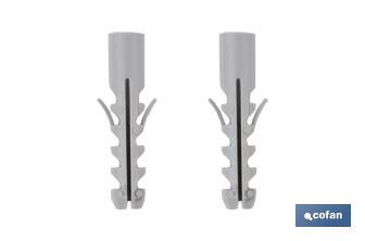 Set of Vertical Screws | Toilet Fixing Screws | M5 x 75 | Set of Two Screws, Caps and Wall Plugs - Cofan