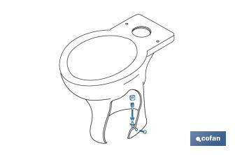 Set of Horizontal Screws | Toilet Fixing Screws | M5 x 75 | Set of Two Screws, Caps and Wall Plugs - Cofan