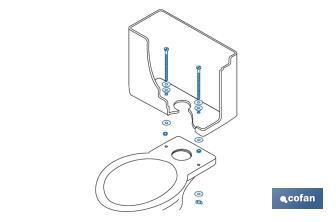 Set of Screws | Toilet Bowl and Cistern Fixing | M6 x 90 | Set of 2 Screws, Washers, Gaskets and Wing Nuts - Cofan