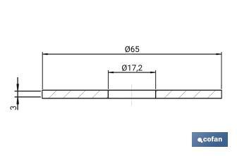 Joint | Ø17,2 x Ø65 x 3 mm | Pour Fermeture du Mécanisme WC | Tube Étroit - Cofan