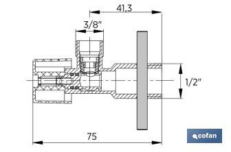 Ensemble de 2 Valves d'Équerre | Fabriqué en Laiton CW617N | Fermeture et Ouverture 1/4 de Tour - Cofan