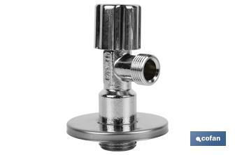 Angle Valve | Pistón Model | Size: 1/2" x 3/8" | Brass CV617N | Turn Angle Valve with Adjustable Piston - Cofan