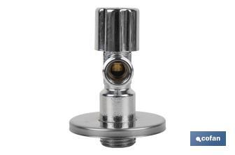 Angle Valve | Pistón Model | Size: 1/2" x 3/8" | Brass CV617N | Turn Angle Valve with Adjustable Piston - Cofan