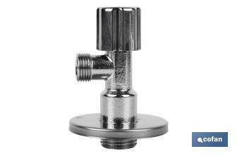 Angle Valve | Pistón Model | Size: 1/2" x 3/8" | Brass CV617N | Turn Angle Valve with Adjustable Piston - Cofan