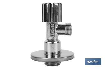 Angle Valve | Pistón Model | Size: 1/2" x 3/8" | Brass CV617N | Turn Angle Valve with Adjustable Piston - Cofan