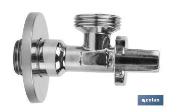 Angle Valve for Washing Machine | Size: 1/2" x 3/4" | Brass CV617N | 1/4 Turn Angle Valve - Cofan
