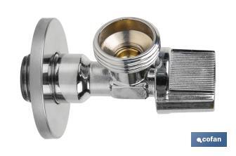 Angle Valve for Washing Machine | Size: 1/2" x 3/4" | Brass CV617N | 1/4 Turn Angle Valve - Cofan