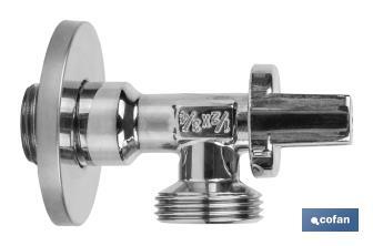 Angle Valve for Washing Machine | Size: 1/2" x 3/4" | Brass CV617N | 1/4 Turn Angle Valve - Cofan