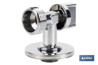 Valve d'Équerre pour Lave-linge | Dimensions : 1/2" x 3/4" | Fabriquée en Laiton CV617N | Fermeture et Ouverture 1/4 de Tour - Cofan