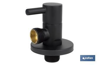 Angle valve | Lux Negra Model | 1/4 turn handle | PN16 | Black | Available in two sizes - Cofan