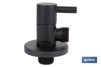 Angle valve | Lux Negra Model | 1/4 turn handle | PN16 | Black | Available in two sizes - Cofan