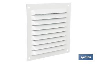 Ventilation grille with mosquito net | White aluminium | Available in various sizes - Cofan