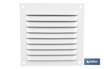 Ventilation grille with mosquito net | White aluminium | Available in various sizes - Cofan