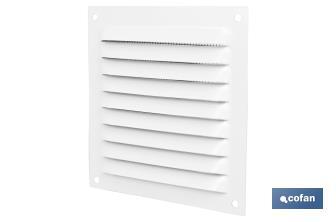 Grille de Ventilation avec Moustiquaire | Fabriquée en Aluminium Blanc | Plusieurs Dimensions - Cofan