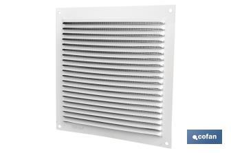 Rejilla de Ventilación con Mosquitera | Fabricada en Aluminio Blanco | Varias Medidas - Cofan