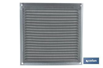 Ventilation grille with mosquito net | White aluminium | Available in various sizes - Cofan