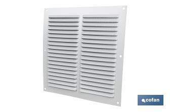 Grille de Ventilation avec Moustiquaire | Fabriquée en Aluminium Blanc | Plusieurs Dimensions - Cofan