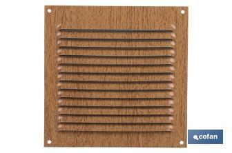 Grille de Ventilation | Fabriquée en Aluminium Couleur Bois | Avec ou Sans Moustiquaire - Cofan