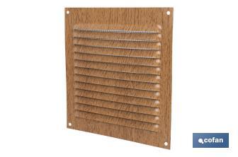 Grille de Ventilation | Fabriquée en Aluminium Couleur Bois | Avec ou Sans Moustiquaire - Cofan