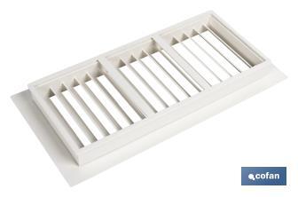 Rejilla de Ventilación para Empotrar | Fabricada en ABS | 13,3 x 26 cm - Cofan