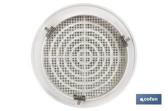 Flush mounting ventilation grille for pipe connection with clip | White ABS | Available in different diameters - Cofan