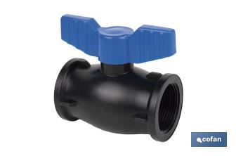 Vanne à boisseau sphérique avec filetage F-F PP PN16 | Plusieurs dimensions - Cofan