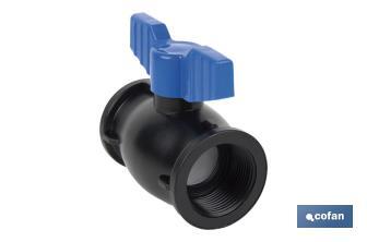 Vanne à boisseau sphérique avec filetage F-F PP PN16 | Plusieurs dimensions - Cofan