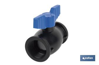 Vanne à boisseau sphérique avec filetage F-F PP PN16 | Plusieurs dimensions - Cofan