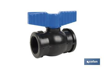 Vanne à boisseau sphérique avec filetage F-F PP PN16 | Plusieurs dimensions - Cofan