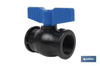 Vanne à boisseau sphérique avec filetage F-F PP PN16 | Plusieurs dimensions - Cofan
