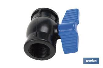 Vanne à boisseau sphérique avec filetage F-F PP PN16 | Plusieurs dimensions - Cofan