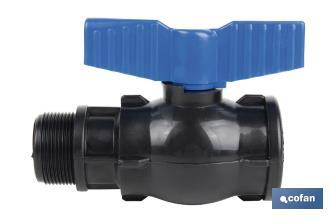 Vanne à boisseau sphérique avec filetage M-F PP PN16 | Plusieurs dimensions - Cofan