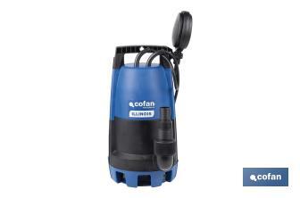 Electrobomba sumergible para aguas sucias y limpias | Potencia: 900 W | Caudal máximo: 18000 l/h | 7 m de inmersión | Interruptor de flotador - Cofan