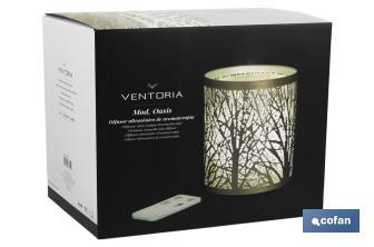 Diffuseur cylindrique pour aromathérapie | Capacité de 100 ml | Forme cylindrique avec des arbres en couleur dorée - Cofan