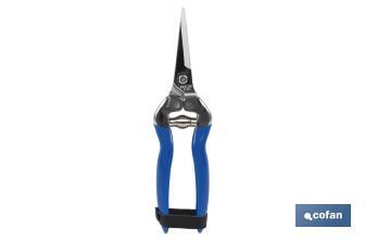 Stainless-steel harvest shears with straight tip and total length of 185mm | Special for gardening works - Cofan