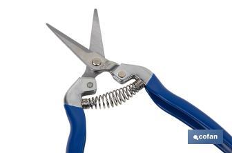 Stainless-steel harvest shears with straight tip and total length of 185mm | Special for gardening works - Cofan