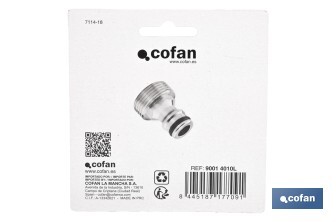 Adattatore di ottone con filettatura maschio da 3/4 pollici | Adatto per tubi | Ideale per il giardinaggio - Cofan