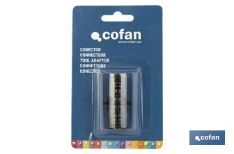 Conector doble para mangueras de jardín | Rosca macho para empalmes | Polietileno | Rápido de instalar - Cofan