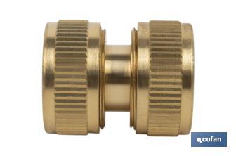 Hose repair connector for irrigation hoses | Available in different sizes | Brass - Cofan