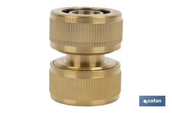 Hose repair connector for irrigation hoses | Available in different sizes | Brass - Cofan