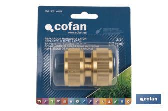 Hose repair connector for irrigation hoses | Available in different sizes | Brass - Cofan