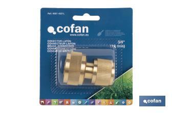 Conector para mangueras de riego | Diferentes Medidas | Fabricado en Latón - Cofan