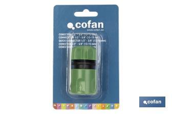 Conector para Manguera de Jardín | Conector Rápido | Dos Medidas Disponibles | Conector Hembra - Cofan