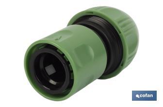 Water stop connector for garden hose | Quick connector | Available in two sizes | Female connector - Cofan