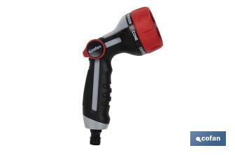 Pistola de riego con 7 modos de flujo y control del caudal con el pulgar - Cofan