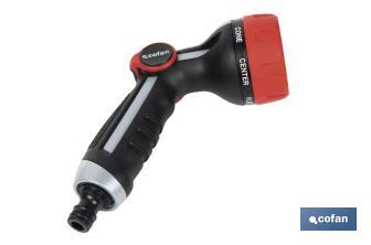 Pistola de riego con 7 modos de flujo y control del caudal con el pulgar - Cofan