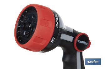 Pistola de riego con 7 modos de flujo y control del caudal con el pulgar - Cofan