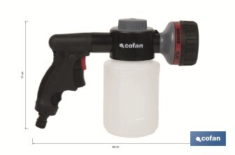 Spray gun with 6 spray patterns and 500ml soap dispenser   - Cofan
