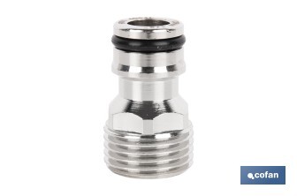 Adaptador de latón de rosca macho | Diferentes medidas | Apto para manguera | Ideal para jardinería - Cofan