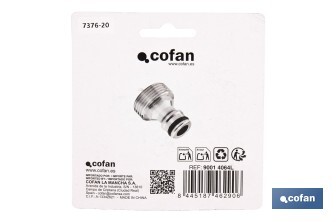Adattatore di ottone con filettatura maschio da 3/4 pollici | Adatto per tubi | Ideale per il giardinaggio - Cofan